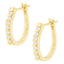 10K Yellow Gold Diamond Oblong Hoop Earrings
