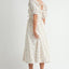 Floral Drawstring Detail Puff Sleeve Midi Dress