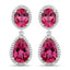 11.35 Carat Genuine Pink Topaz & White Diamond Earrings