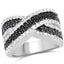 1.57 Carat Genuine Blue, White & Black Diamond Sterling Silver Ring