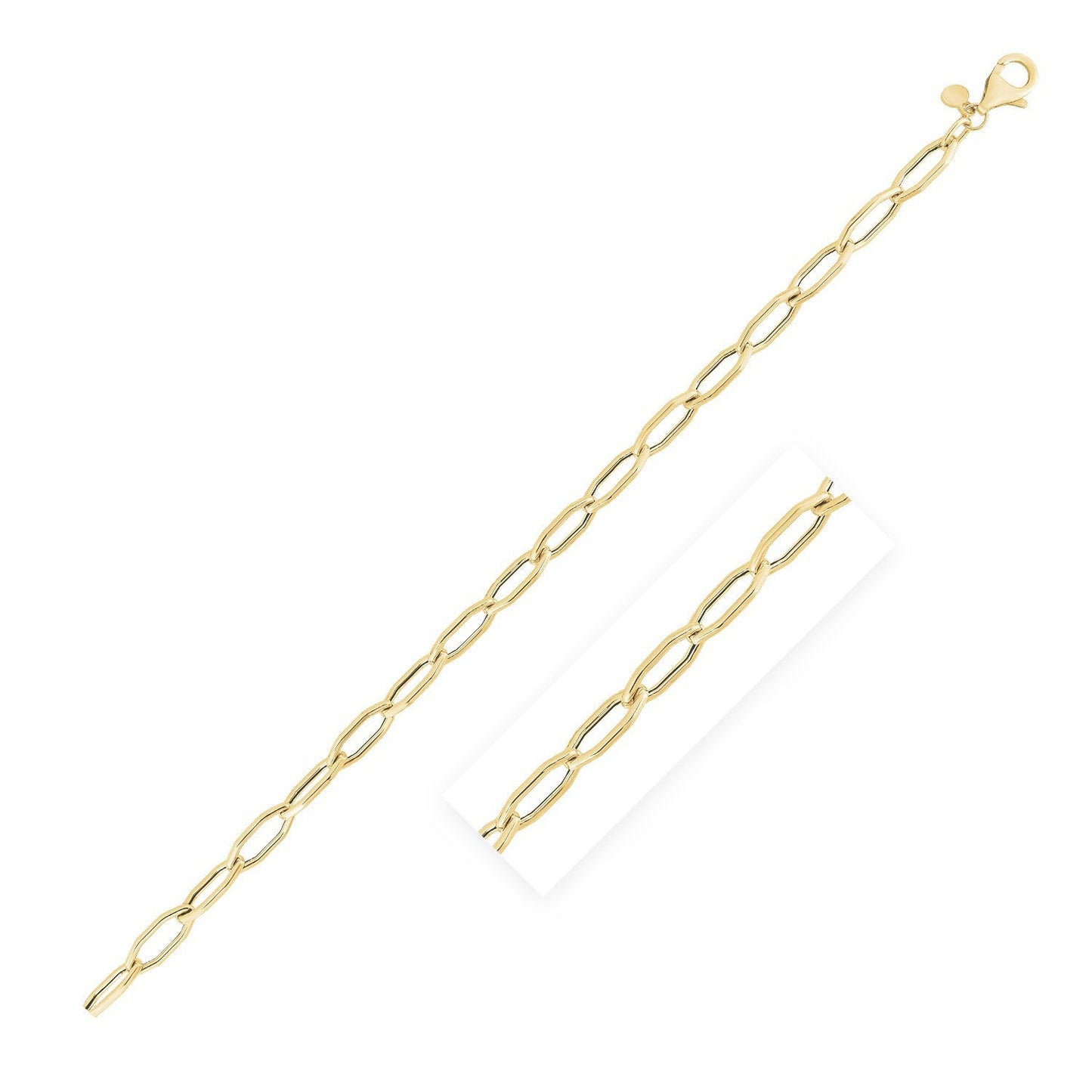 14k Yellow Gold High Polish Hexagon Link Chain - 5.0mm