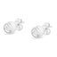 Pendientes de Stud Estilo Barril con Diamante en Bezel de Plata Esterlina .925