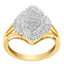 10K Yellow Gold Diamond Cocktail Ring - Size 6-1/2