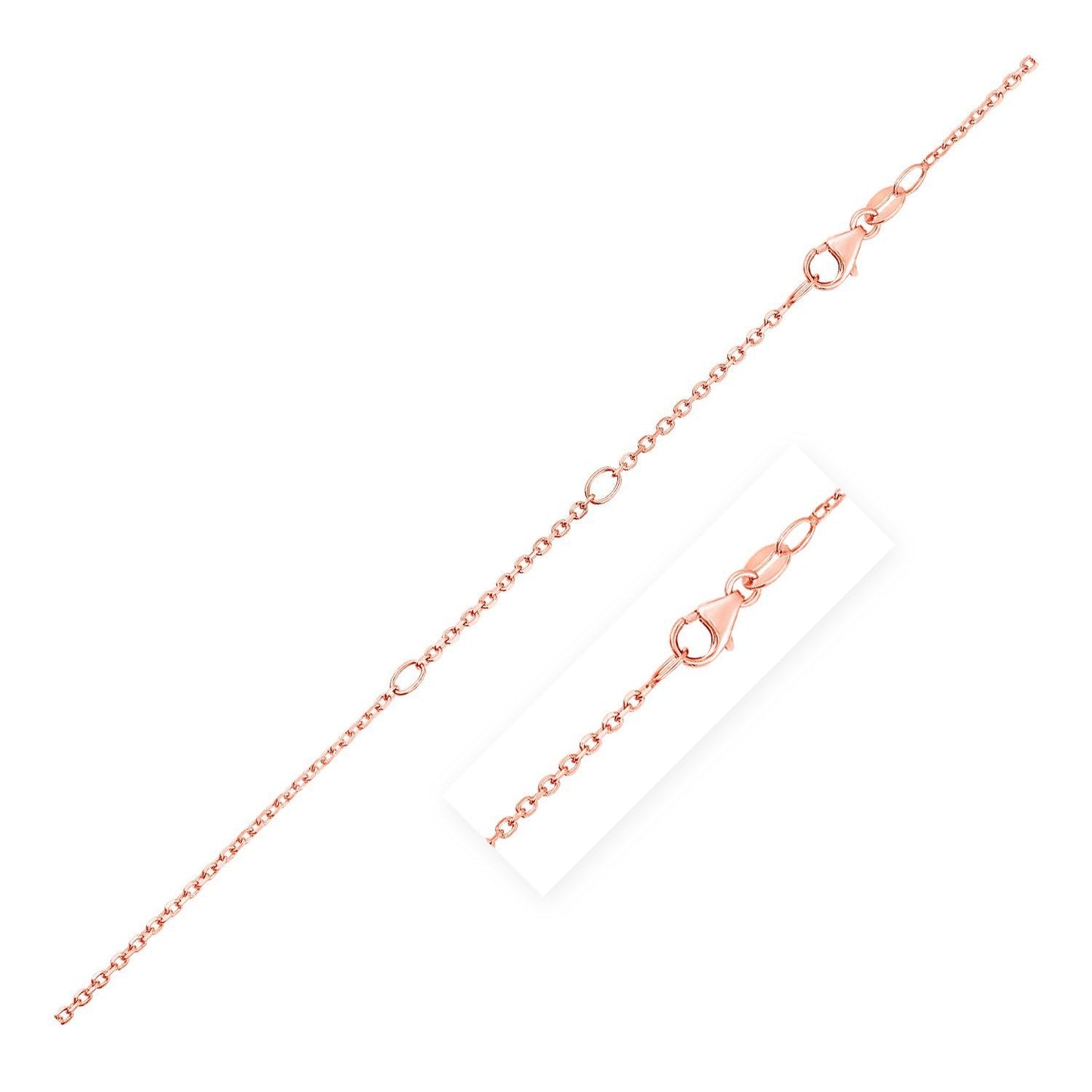 14k Rose Gold Double Extendable Cable Chain Necklace