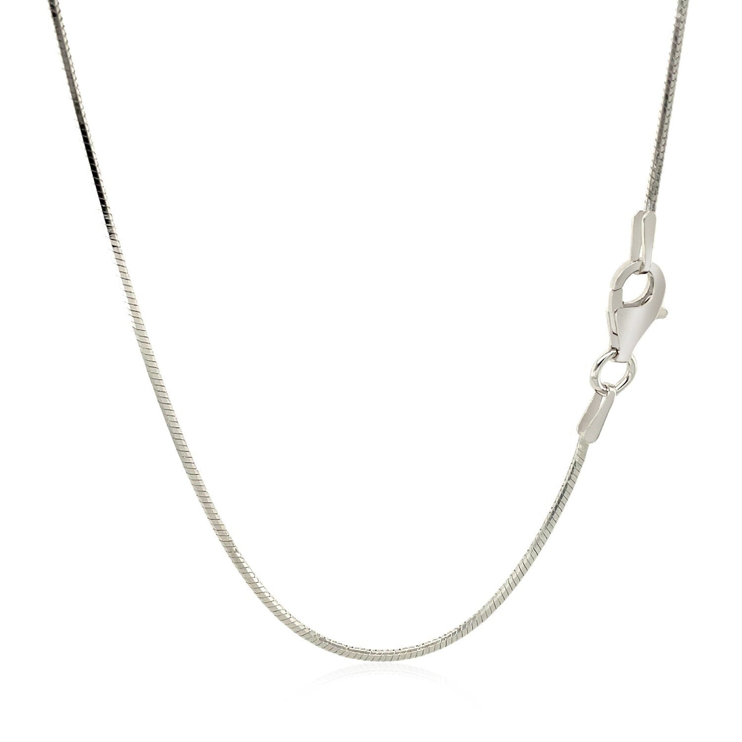 Rhodium Plated Sterling Silver Snake Chain Necklace