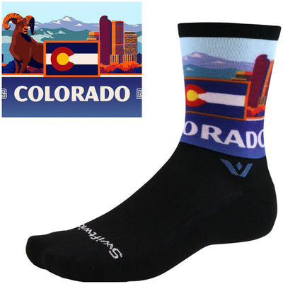 Swiftwick Vision Impression National Park Crew Socks - Colorado Medium