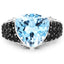 Bague en Topaze Bleue et Spinelle Noir de 5,49 Carats