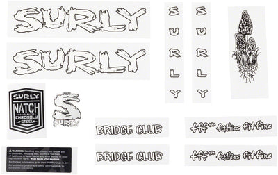 Ensemble de décalcomanies pour cadre Surly Bridge Club - Blanc avec champignons