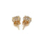 Pendientes de Stud de CZ Redondos de 8.0mm en Oro Amarillo de 14k