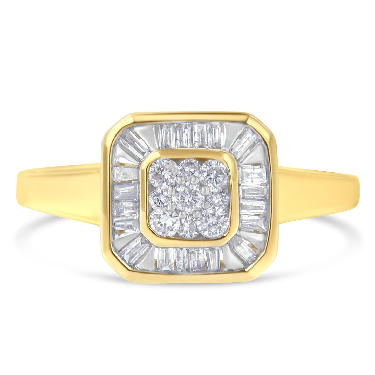 Bague cocktail en diamant en or jaune 10K - Taille 6
