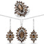 16.36 Carat Genuine Smoky Quartz Sterling Silver Jewelry Set