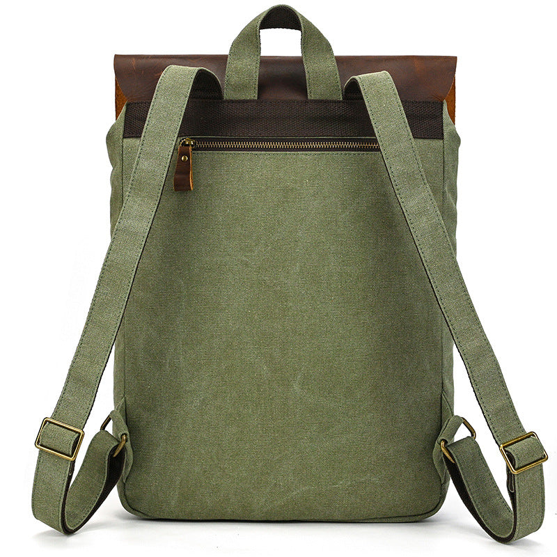 Premium Canvas Leather Large Capacity Backpack