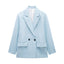Summer Casual Relaxed-fit Double-breasted Blazer