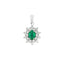 1.43ct Emerald and Diamond Pendant in 14KT White Gold