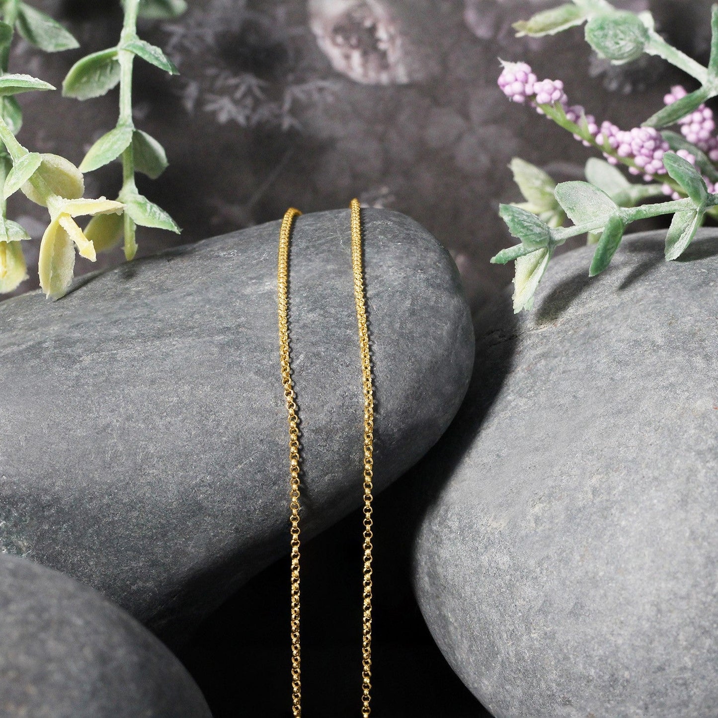 14k Yellow Gold Diamond Cut Rolo Chain - 1.1mm