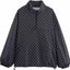 Chaqueta con capucha de media cremallera y lunares a la moda