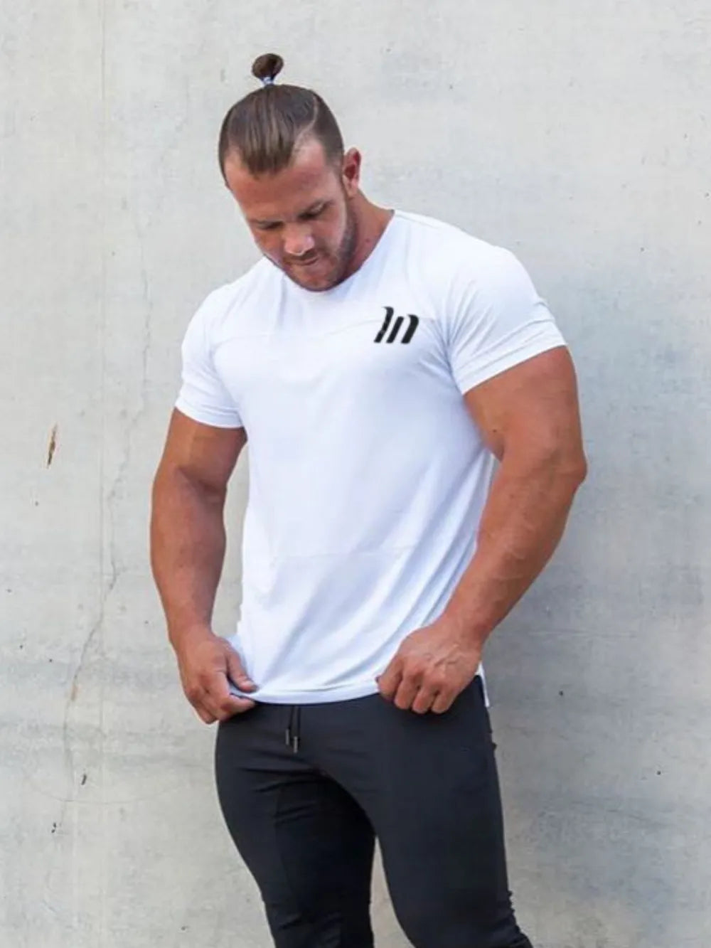 T-shirt à col rond à manches courtes pour hommes grandes tailles
