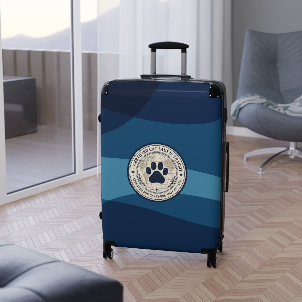 Certified Cat Lady in Transit Hard-Shell Suitcase
