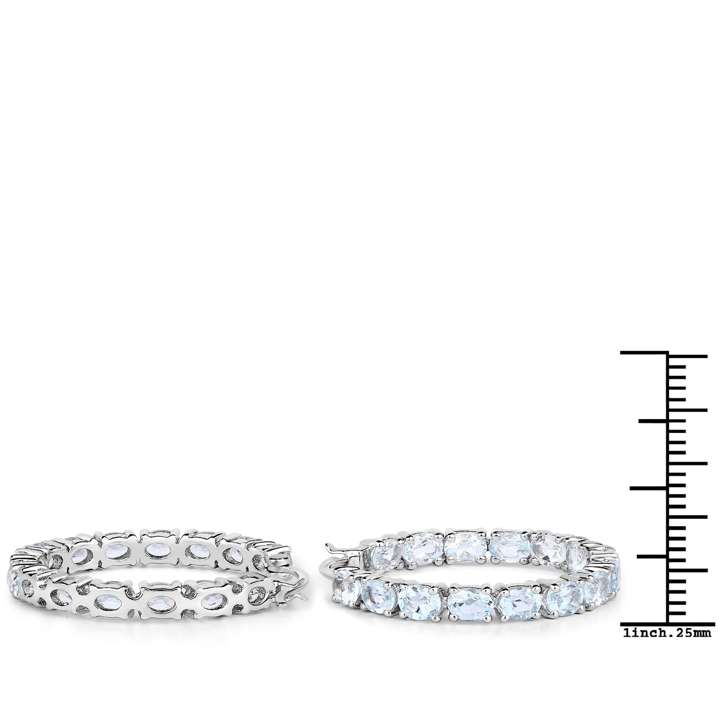5.70 Carat Genuine Blue Topaz Earrings in Sterling Silver
