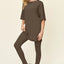 Double Take Full Size Round Neck T-Shirt and Leggings Set