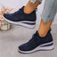 Zapatillas de cuña con cordones y strass para mujeres