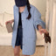 Commuter-Style Relaxed-Fit Striped Long-Sleeve Shirt Jacket