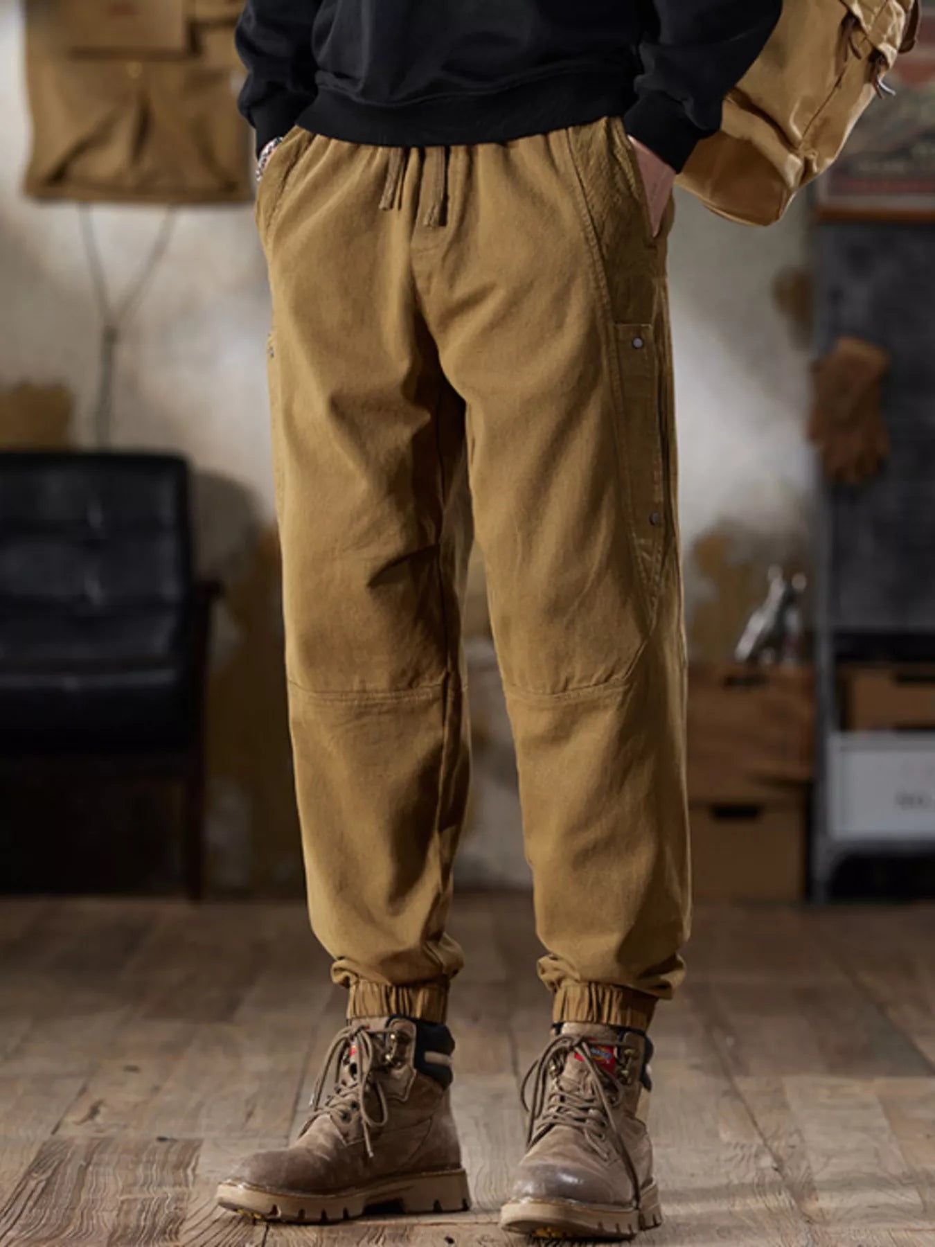 Men's Plus Size Casual Drawstring Cargo Joggers