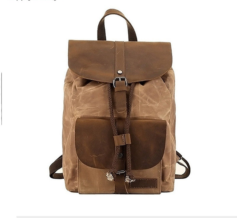 Mochila Casual de Cuero Crazy Horse Impermeable