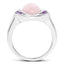 Anillo de plata esterlina con cuarzo rosa y amatista de 3.57 quilates