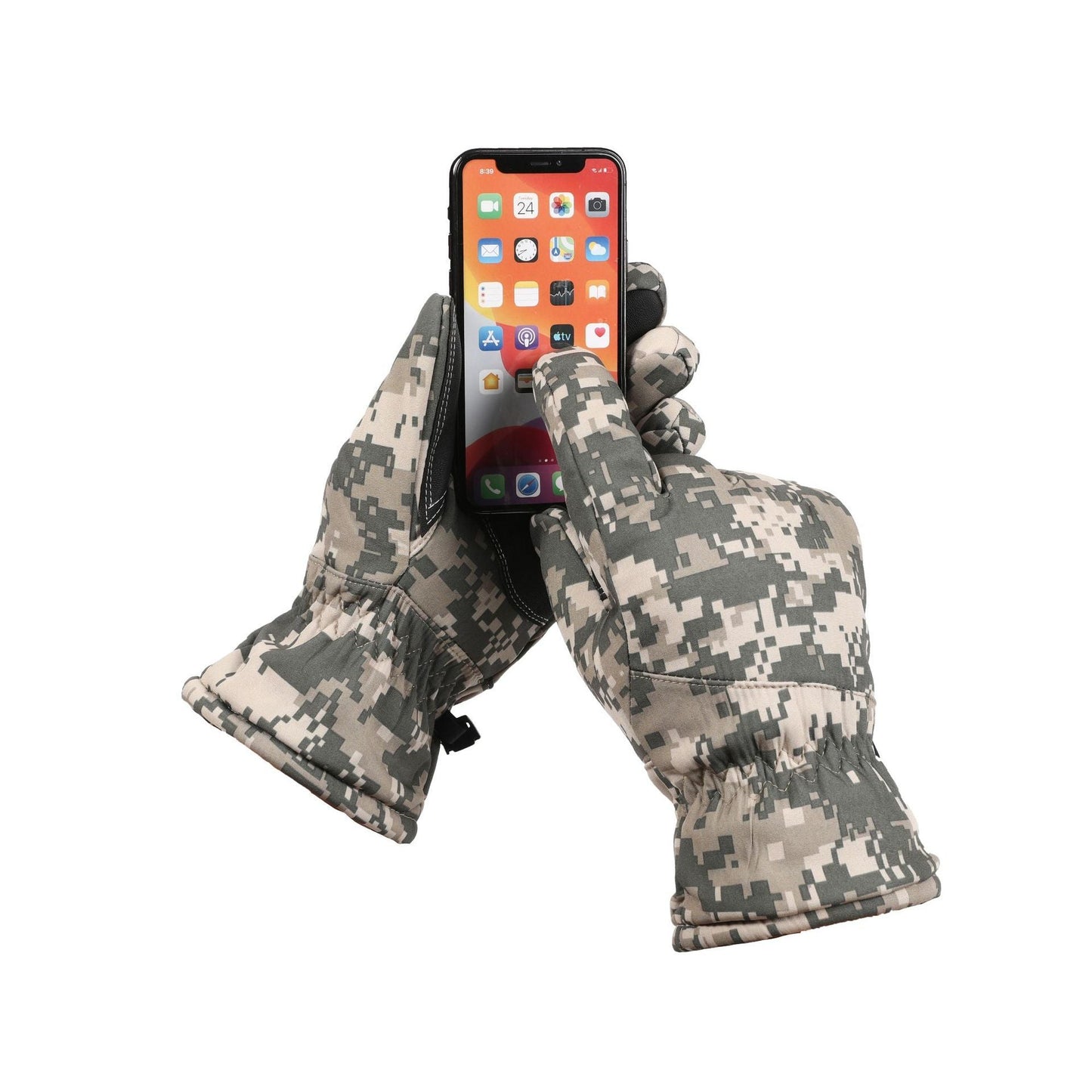 Fleece-Lined Camouflage Ski Gloves for Winter Adventures