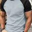 Men's Plus Size Round Neck Contrast T-Shirt