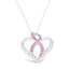 Pendentif en Diamant et Saphir Rose en Or Blanc 14K