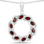 2.33 Carat Genuine Garnet and White Topaz Pendant in Sterling Silver