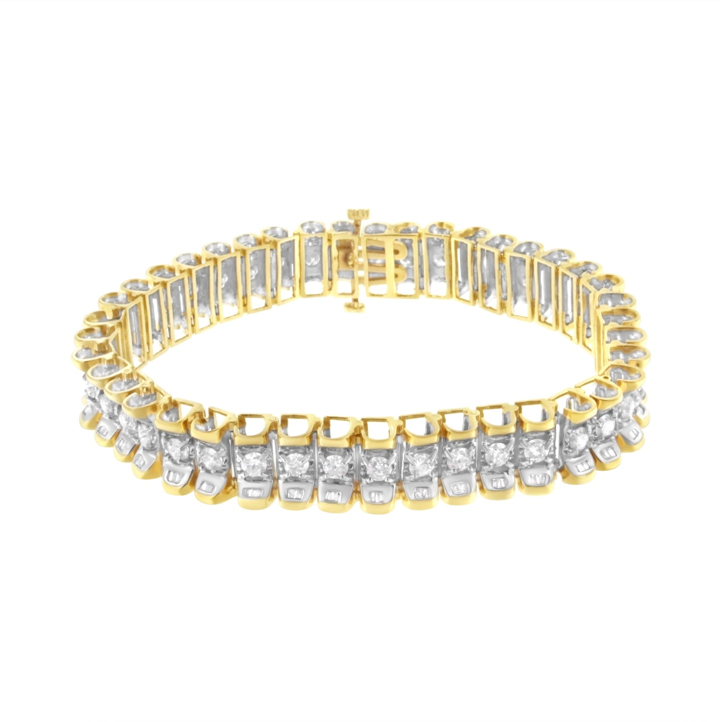 Bracelet de tennis réfléchissant en or 14K avec diamants de 5,0 Cttw