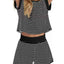 Striped Chic Plus Size Top & Shorts Set