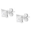 Boucles d'oreilles en diamant taille princesse en or blanc 10K avec sertissage invisible