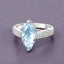 Anillo de Compromiso de 2.09 Quilates de Aguamarina y Diamante en Oro Blanco de 14K