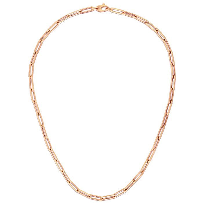 14K Rose Gold Bold Paperclip Chain Necklace