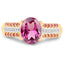 14K Yellow Gold Plated 3.32 Carat Rhodolite and White Topaz Ring