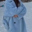 Manteau long en fausse fourrure style chenille pour femmes