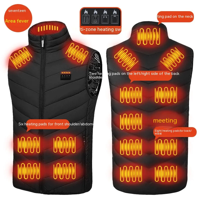 Gilet Électrique Intelligent Auto-Chauffant USB