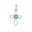 .19ct Pendentif Croix en Émeraude en Or Blanc 10KT