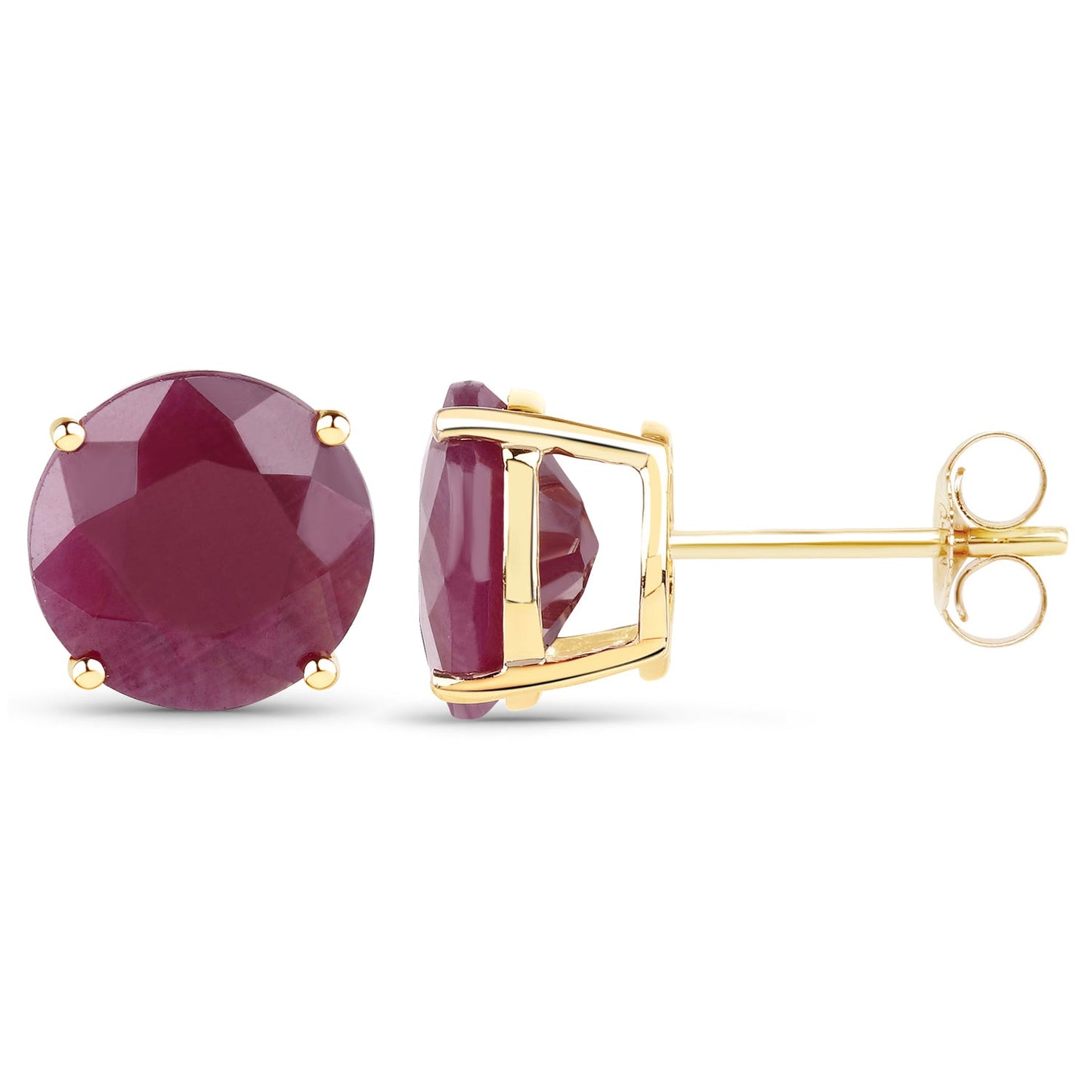 Boucles d'oreilles en rubis véritable de 7,40 carats en or jaune 14K