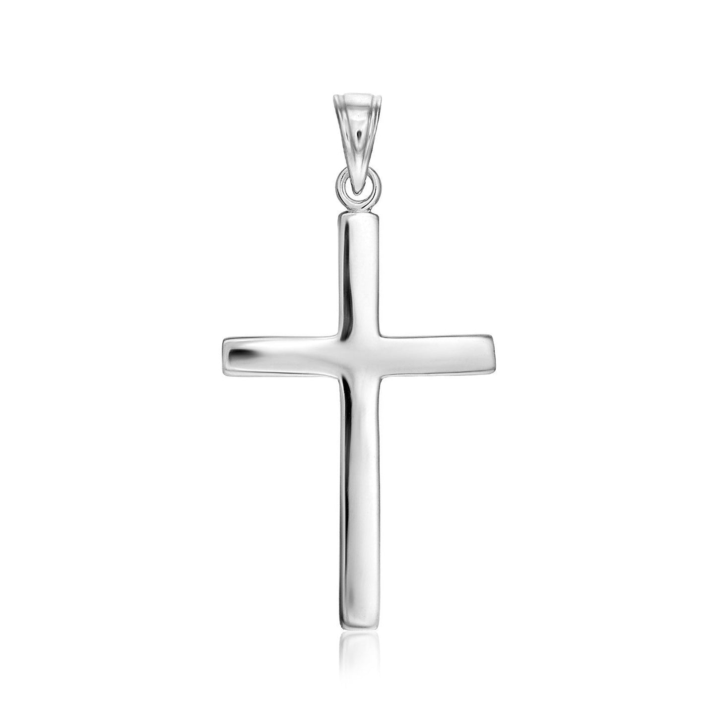 Elegant Sterling Silver Polished Cross Pendant