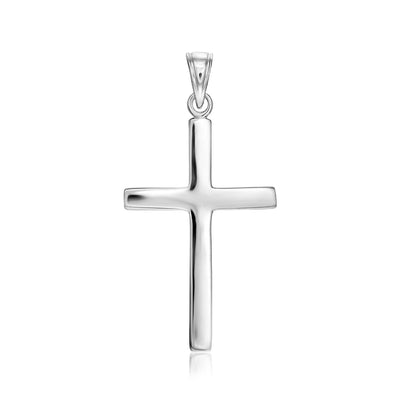 Pendentif croix poli en argent sterling élégant