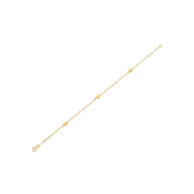 Bracelet en trèfle en perles en or jaune 14k