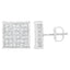 Boucles d'oreilles en diamant taille princesse de 2 carats en or blanc 10K