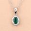 Colgante de Esmeralda Zambiana y Diamante Blanco de 0.81 Quilates en Oro Blanco de 14K