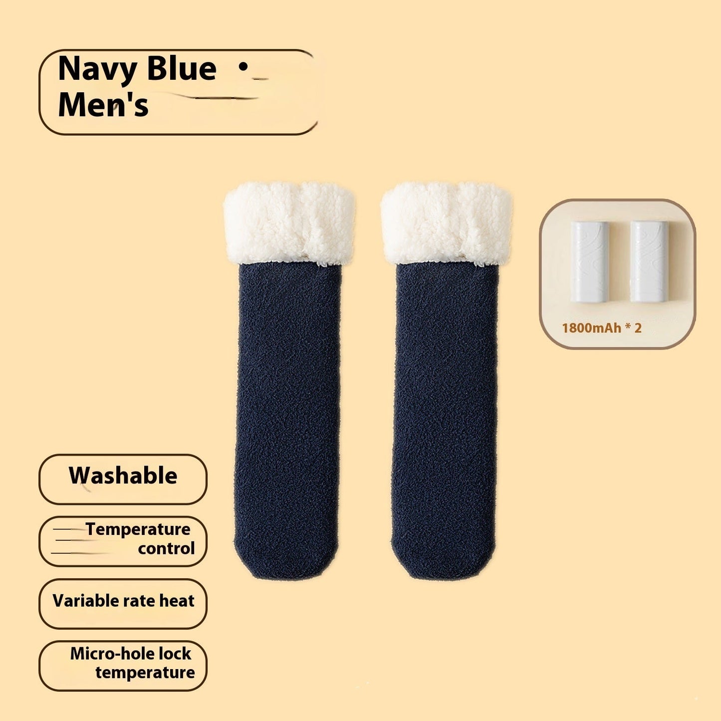 Electric Warm-Keeping Crew Socks for Winter Comfort