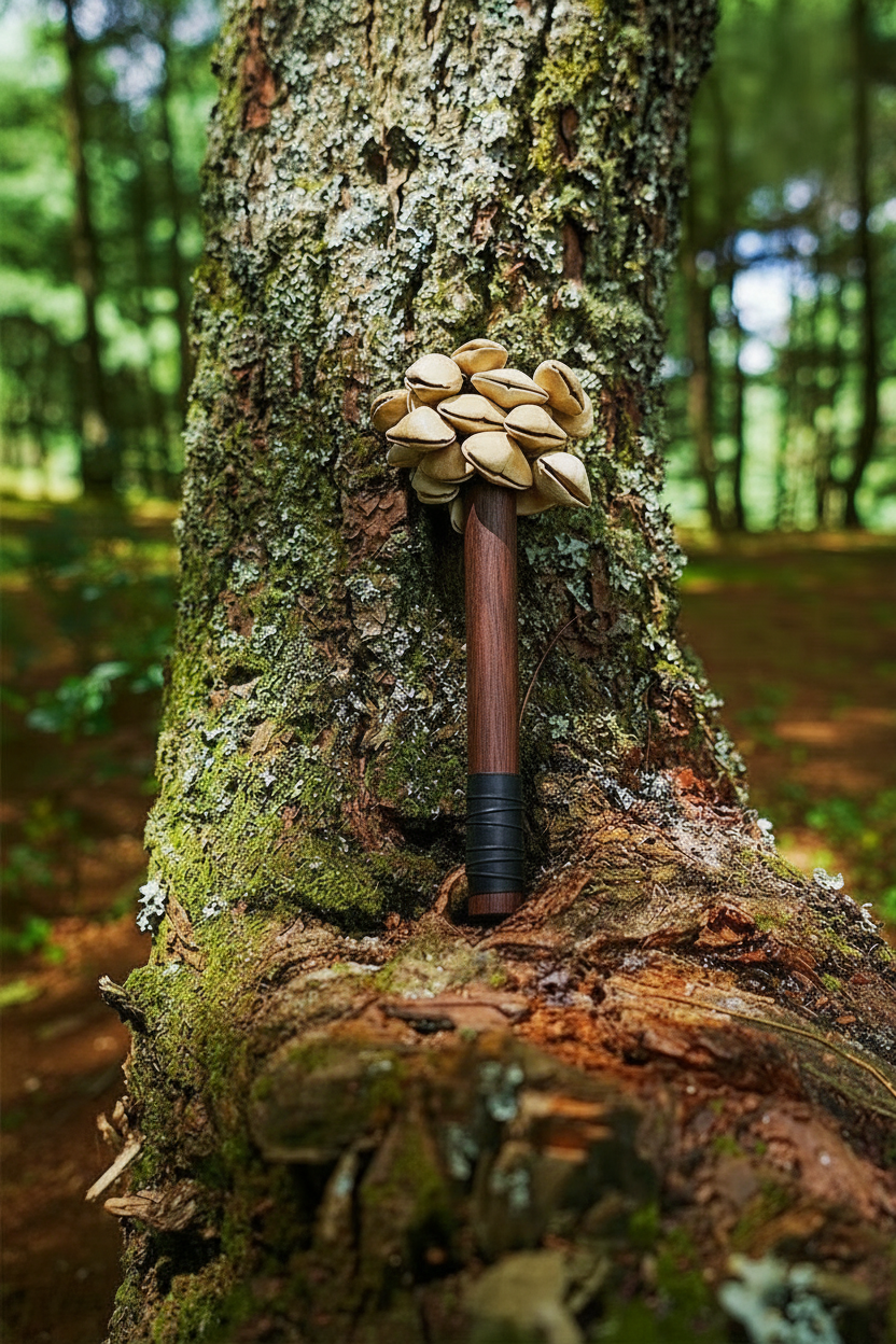 Handmade Chacha Oleander Seed Pod Wooden Handle Shaker